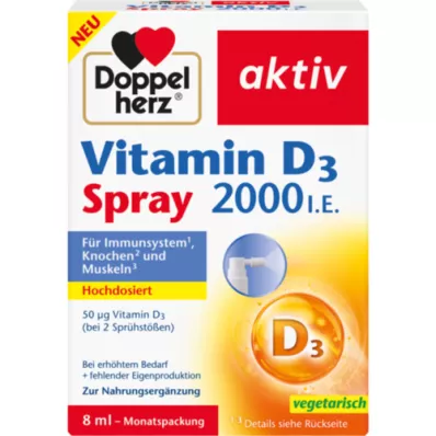 DOPPELHERZ Vitamin D3 2000 I.E. spray, 8 ml