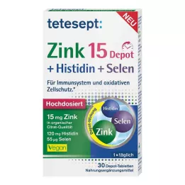 TETESEPT Zink 15 depot+histidin+selenium filmdrasjerte tabletter, 30 stk