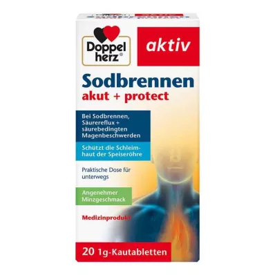 Doppelherz halsbrann akutt + protect tyggetabletter, 20 stk Doppelherz halsbrann akutt + protect tyggetabletter, 20 stk