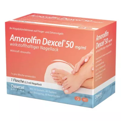 AMOROLFIN Dexcel 50 mg/ml neglelakk som inneholder virkestoff, 2,5 ml