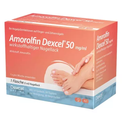 AMOROLFIN Dexcel 50 mg/ml neglelakk som inneholder virkestoff, 5 ml