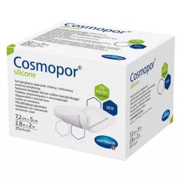 COSMOPOR sårbandasje av silikon 5x7,2 cm, 25 stk
