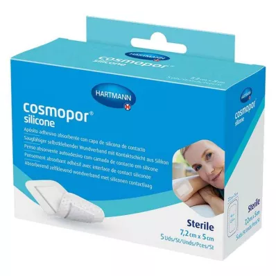 Cosmopor® silikon sårbandasje 5x7,2 cm, 5 stk