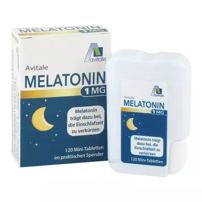 MELATONIN 1 mg minitabletter i dispenser, 120 stk MELATONIN 1 mg minitabletter i dispenser, 120 stk
