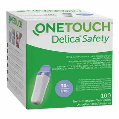 One Touch Delica Safety engangsprikker 30 G, 100 stk One Touch Delica Safety engangsprikker 30 G, 100 stk