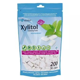 MIRADENT Xylitol tyggegummi mintrefill, 200 stk