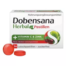 DOBENSANA Herbal Cherry Paste Vit.C &amp; Zink Pastil, 36 stk