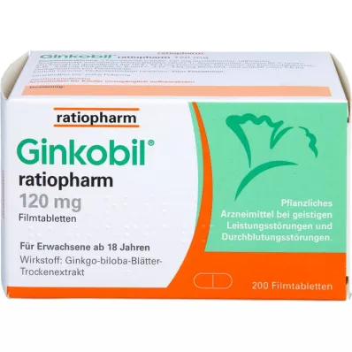 GINKOBIL-ratiopharm 120 mg filmdrasjerte tabletter, 200 stk