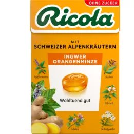 RICOLA o.Z.Box Ingefær- og appelsinmintkarameller, 50 g