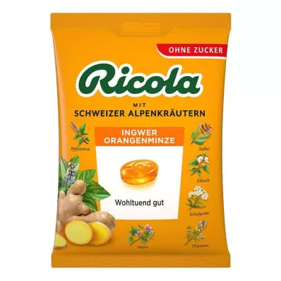 Ricola sukkerfri pose ingefær appelsin myntegodteri, 75 g Ricola sukkerfri pose ingefær appelsin myntegodteri, 75 g