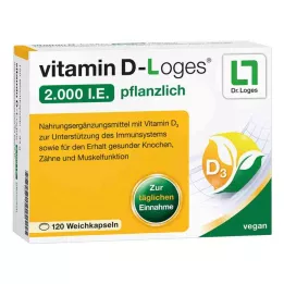VITAMIN D-LOGES 2 000 IE vegetariske myke kapsler, 120 stk