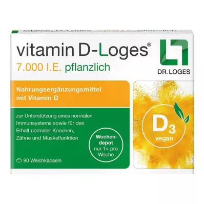 Vitamin D-Loges 7000 IE plantebasert ukentlig depot, 90 stk Vitamin D-Loges 7000 IE plantebasert ukentlig depot, 90 stk