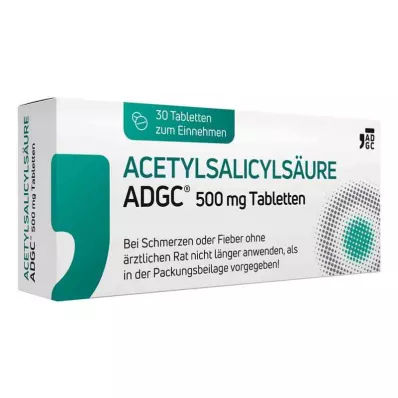 ACETYLSALICYLSÄURE ADGC 500 mg tabletter, 30 stk ACETYLSALICYLSÄURE ADGC 500 mg tabletter, 30 stk