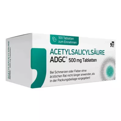 ACETYLSALICYLSÄURE ADGC 500 mg tabletter, 100 stk ACETYLSALICYLSÄURE ADGC 500 mg tabletter, 100 stk
