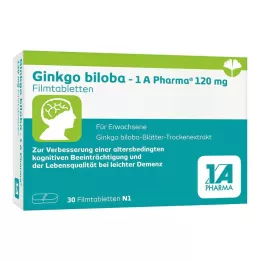 GINKGO BILOBA-1A Pharma 120 mg filmdrasjerte tabletter, 30 kapsler