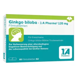 GINKGO BILOBA-1A Pharma 120 mg filmdrasjerte tabletter, 60 kapsler