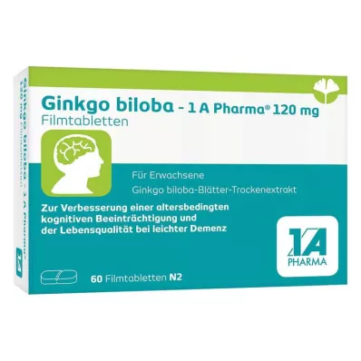 Ginkgo biloba - 1 A Pharma® 120 mg filmdrasjerte tabletter, 60 stk
