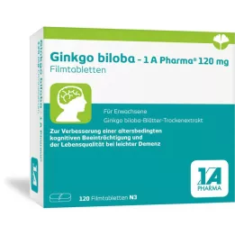 GINKGO BILOBA-1A Pharma 120 mg filmdrasjerte tabletter, 120 kapsler