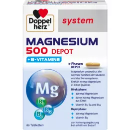 DOPPELHERZ Magnesium 500 Depot systemtabletter, 60 stk