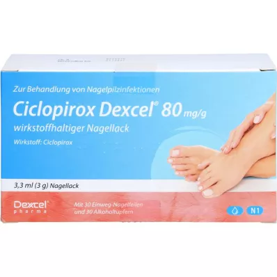 CICLOPIROX Dexcel 80 mg/g virkestoff neglelakk, 3,3 ml