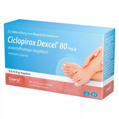 Ciclopirox Dexcel® 80 mg/g aktiv neglelakk, 6,6 ml