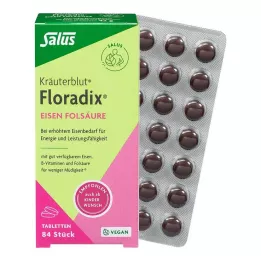 FLORADIX Jern- og folsyretabletter, 84 kapsler