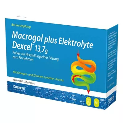 MACROGOL pluss Electrolytes Dexcel 13,7 g PLE, 10 stk MACROGOL pluss Electrolytes Dexcel 13,7 g PLE, 10 stk