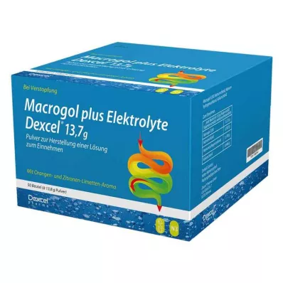 Macrogol pluss elektrolytter Dexcel 13,7 g Ple, 50 stk