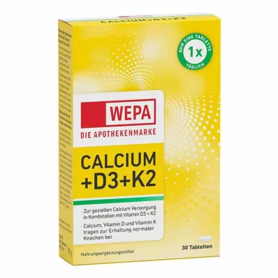 WEPA Kalsium+D3+K2-tabletter, 30 stk