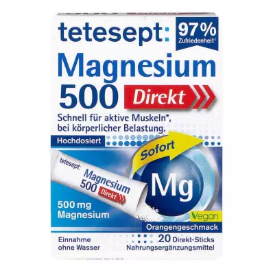 TETESEPT Magnesium 500 Direct Sticks, 20 stk TETESEPT Magnesium 500 Direct Sticks, 20 stk