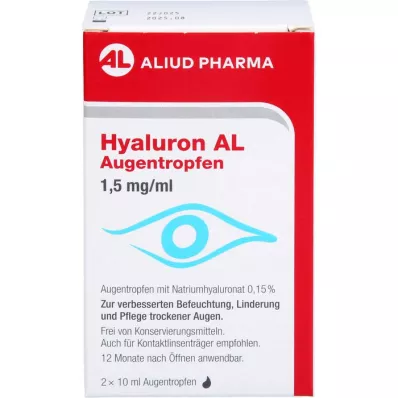 HYALURON AL Øyedråper 1,5 mg/ml, 2X10 ml