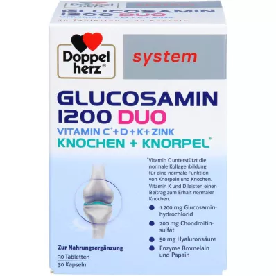 DOPPELHERZ Glukosamin 1200 Duo system Kombinasjonspakke, 60 stk