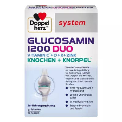 Doppelherz Glucosamine 1200 Duo system kombinasjonspakke, 60 stk