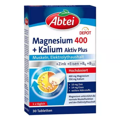 ABTEI Magnesium 400+kalium tabletter, 30 stk