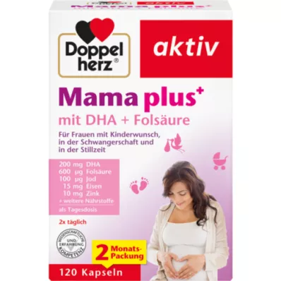 DOPPELHERZ Mum plus med DHA+folsyre kapsler, 120 stk