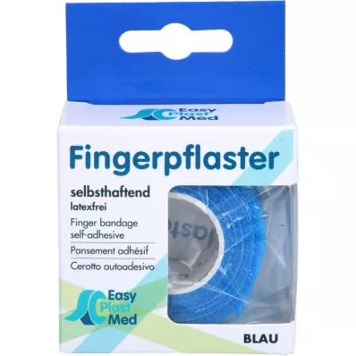 UM EASYPLAST Fingerpuss, selvholdende, 2,5 cm x 5 m, blå, 1 stk