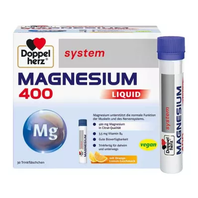 DOPPELHERZ Magnesium 400 flytende system Trinkamp, 30 stk