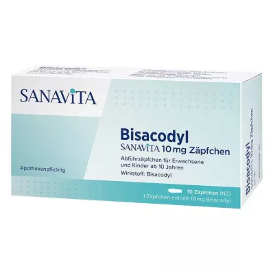 BISACODYL SANAVITA 10 mg stikkpille, 10 stk BISACODYL SANAVITA 10 mg stikkpille, 10 stk