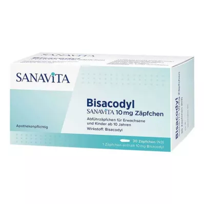 Bisacodyl Sanavita 10 mg stikkpiller, 30 stk Bisacodyl Sanavita 10 mg stikkpiller, 30 stk