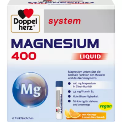 DOPPELHERZ Magnesium 400 flytende system Trinkamp, 10 stk