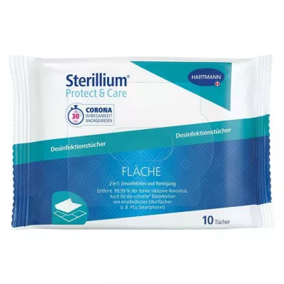 STERILLIUM Protect &amp; Care overflatedesinfeksjonsservietter, 10 stk