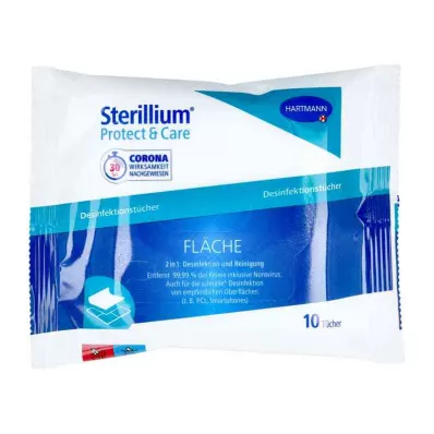 STERILLIUM Protect &amp; Care overflatedesinfeksjonsservietter, 10 stk