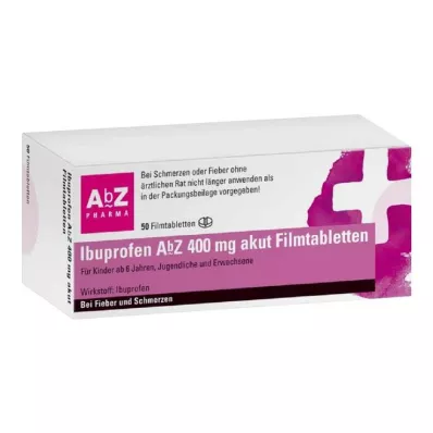 IBUPROFEN AbZ 400 mg akutte filmdrasjerte tabletter, 50 stk IBUPROFEN AbZ 400 mg akutte filmdrasjerte tabletter, 50 stk