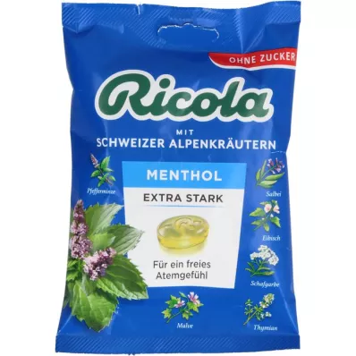 RICOLA o.Z.Beutel Menthol ekstra sterke godterier, 75 g