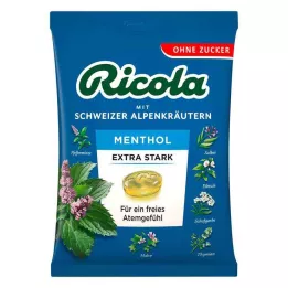 RICOLA o.Z.Beutel Menthol ekstra sterke godterier, 75 g
