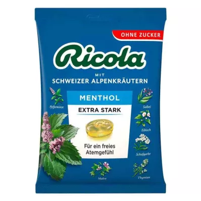 RICOLA o.Z.Beutel Menthol ekstra sterke godterier, 75 g RICOLA o.Z.Beutel Menthol ekstra sterke godterier, 75 g