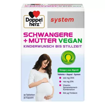 Doppelherz gravide + mødre vegansk system kombinasjonspakke, 60 stk Doppelherz gravide + mødre vegansk system kombinasjonspakke, 60 stk