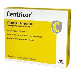 CENTRICOR Vitamin C-ampuller 100 mg/ml injeksjonsvæske, oppløsning, 5X5 ml