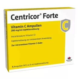 CENTRICOR Forte Vitamin C Amp. 200 mg/ml injeksjonsvæske, oppløsning, 5X5 ml