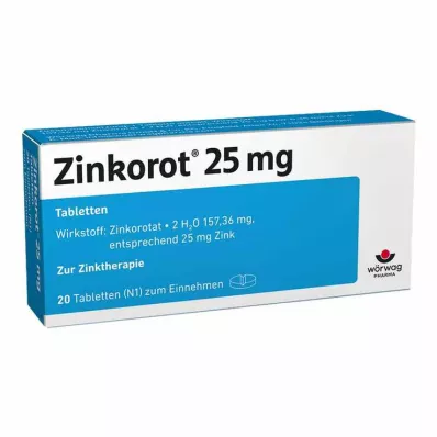 ZINKOROT 25 mg tabletter, 20 stk